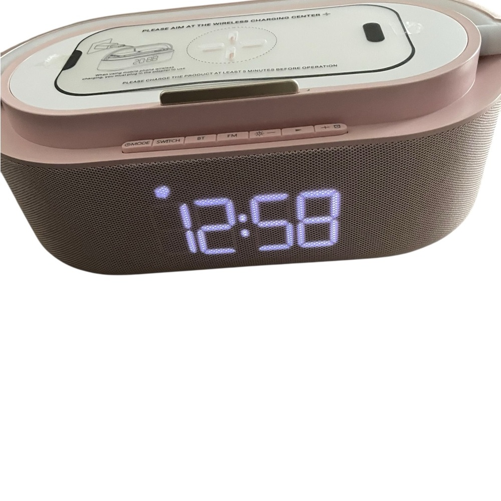 Portable Bluetooth Speaker with Alarm Clock and Phone Charger NWT - Picture 2 of 8